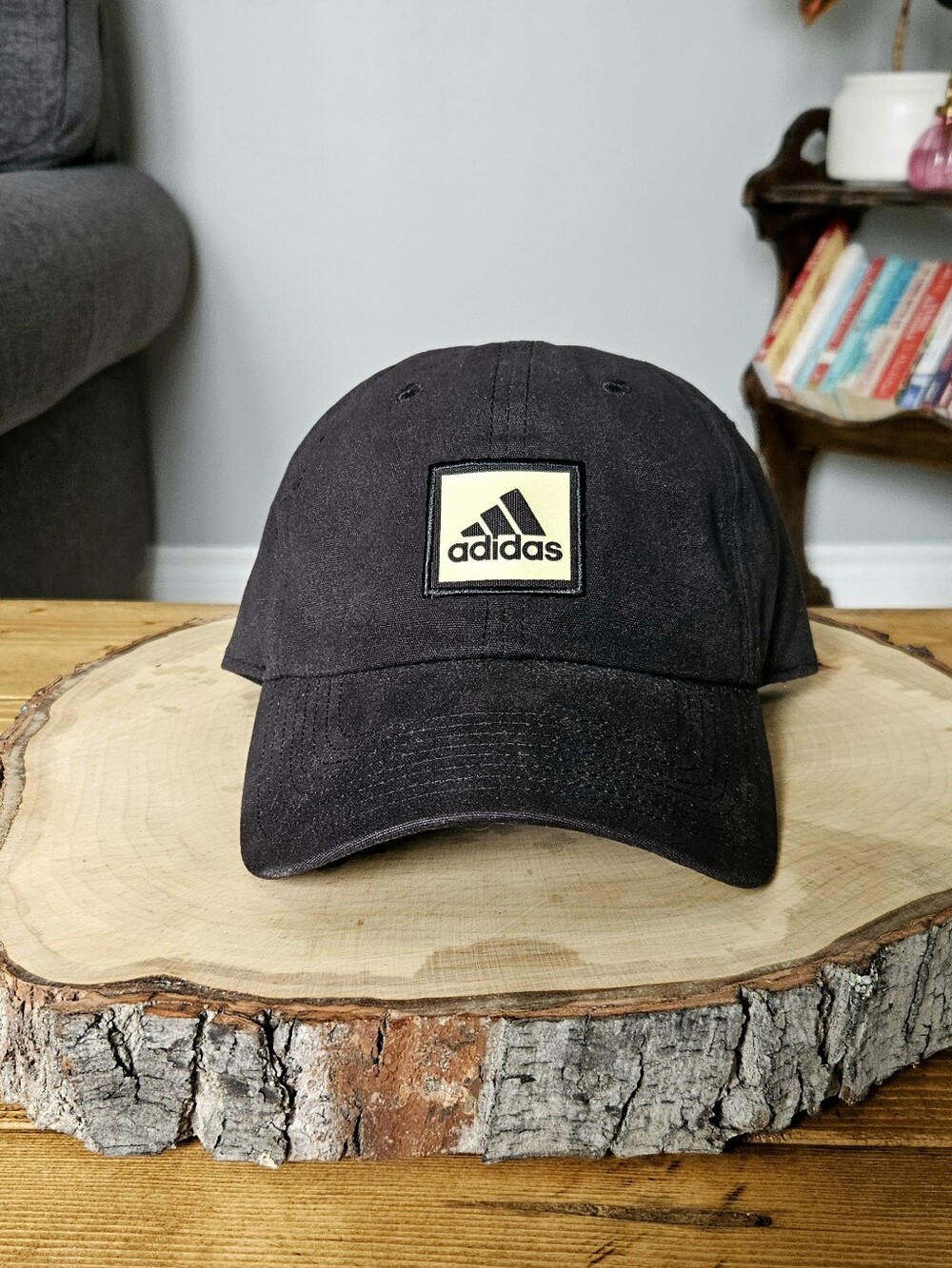 Adidas Originals Relaxed Patch Strapback Hat - Black / Gold Hardware